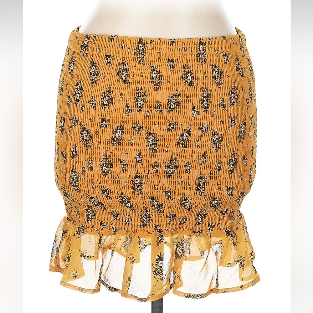 Madden Girl Yellow Floral Mini Skirt size L